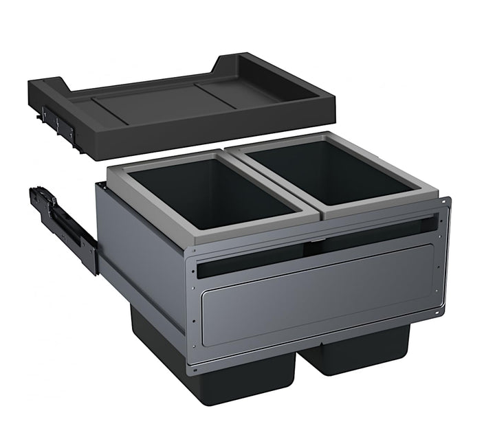 Franke FX60 Einbau Abfalleimer 2 fächer für die Küche Mülleimer mit Deckel 2x 26 Liter
