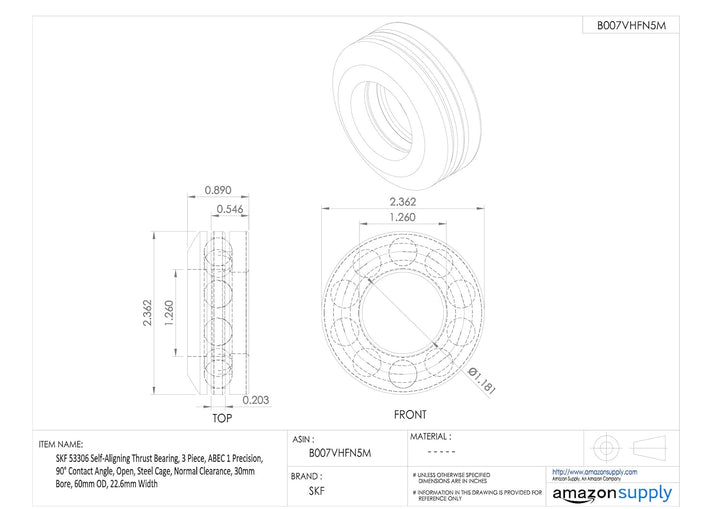 SKF Einseitig wirkendes Axial-Rillen-