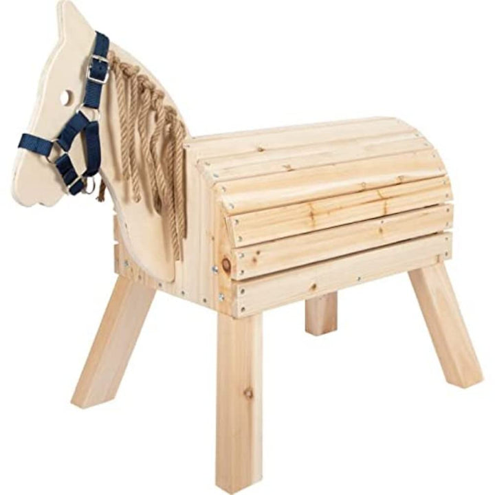 small foot Holzpferd kompakt, Reitpferd mit Halfter für Kinder, für Drinnen und Draussen geeignet, a