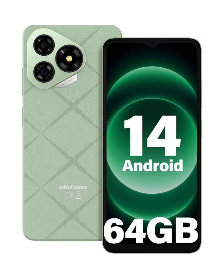 Ulefone Note 19 Handy Android 14, 6GB RAM+64GB ROM/SD-512GB, 6.56" HD+ Octa Core, 5000mAh Akku, 8MP+