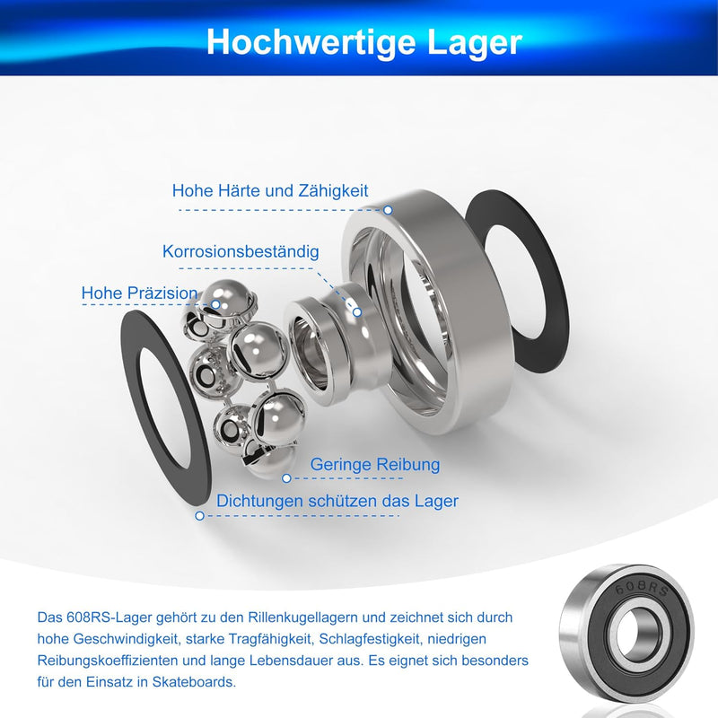 2Stück 100mm Stunt Scooter Rollen Roller Reifen - Scooter Räder Ersatzräder,Mit Felgen Aus Aluminium