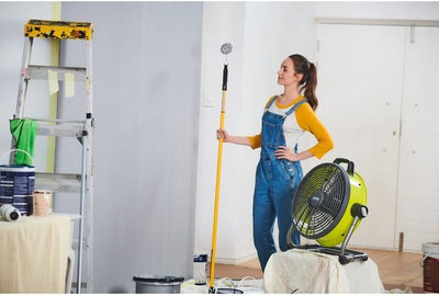 RYOBI 18 V Akku-Stand-Ventilator R18F5-0 (Kabelloser Bodenventilator, 45-cm-Trommel für maximale Luf