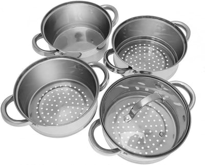 Mantowarka Dampfkocher 18cm Set Induktion Kochtopf Dampfgarer Glasdeck 5 Elemente KB-7137