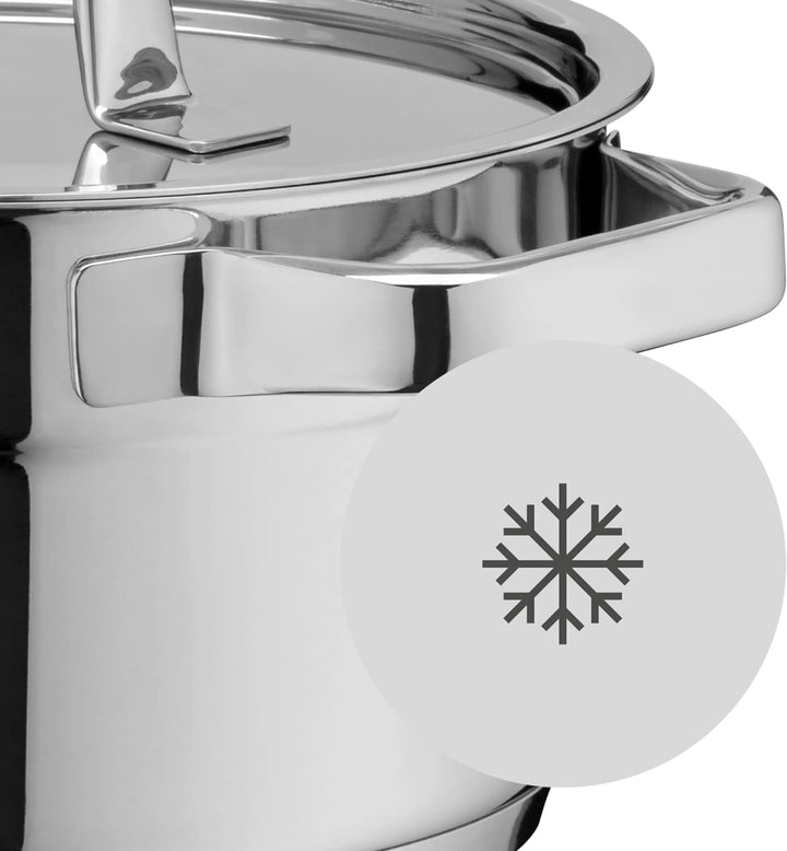 WMF Compact Cuisine Gemüse-/ Kartoffeldämpfer 24 cm, Dampfgarer Einsatz für Topf, Cromargan Edelstah