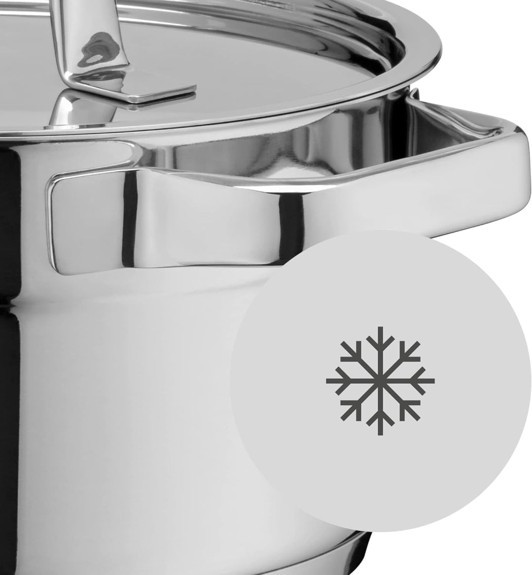 WMF Compact Cuisine Gemüse-/ Kartoffeldämpfer 24 cm, Dampfgarer Einsatz für Topf, Cromargan Edelstah