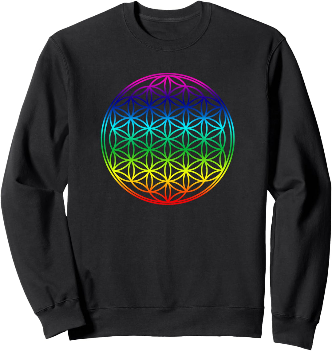 Spiritualität Blume Lebens Symbol Fitness Meditation Yoga Sweatshirt
