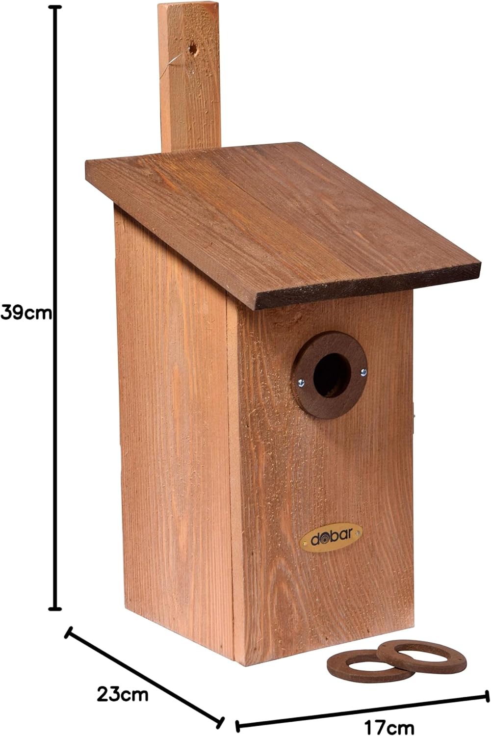 dobar® 22419e Nistkasten Einblick - Nisthöhle für Wildvögel - Höhlenbrüter-Nistkasten Massivholz - P
