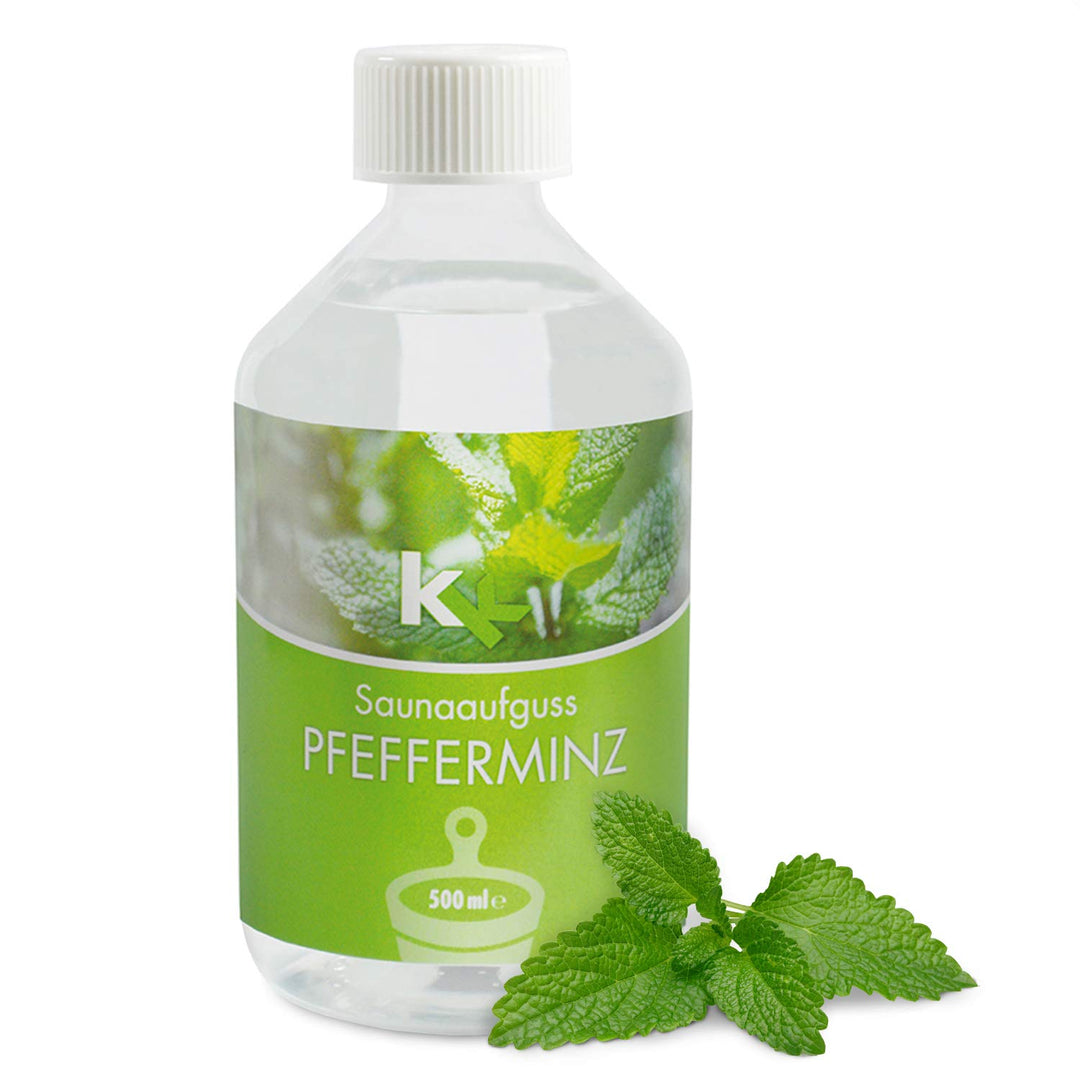 KK Sauna Aufguss Konzentrate PREMIUM - Made in Germany - Duftsorte Pfefferminz- 500 ml Flasche - Wel