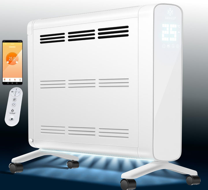 KESSER® Konvektor Premium 1200W ECO 2400W Power Mode Heizstufen Thermostat Elektroheizung WiFi App &
