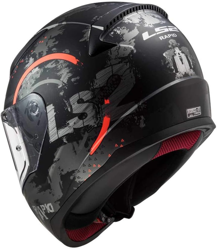 LS2 Motorradhelm Rapid Circle XL Schwarz/Orange, XL Schwarz/Orange