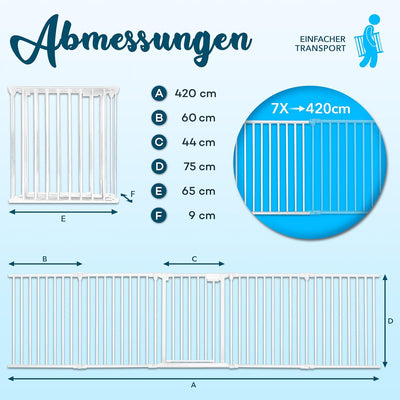 KIDUKU® Kaminschutzgitter mit Tür Metall 420 cm | Absperrgitter Ofenschutzgitter faltbar | Konfigura