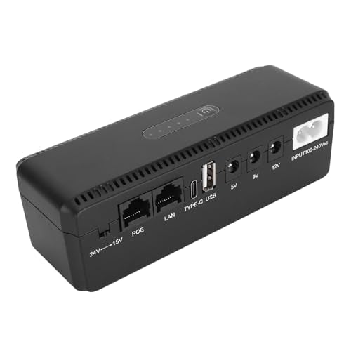 USV-Batterie-Backup, 10400 MAh Unterbrechungsfreie Stromversorgung mit 15 V 24 V POE-Anschlüssen und