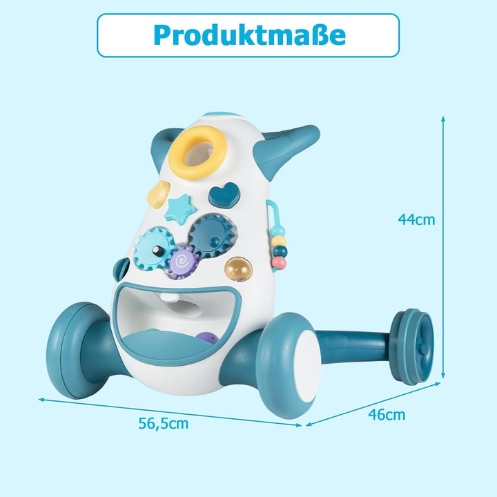 COSTWAY Lauflernwagen Baby, Lauflernhilfe mit Musik & Licht, Laufhilfe mit Formensortierer, Zahnräde