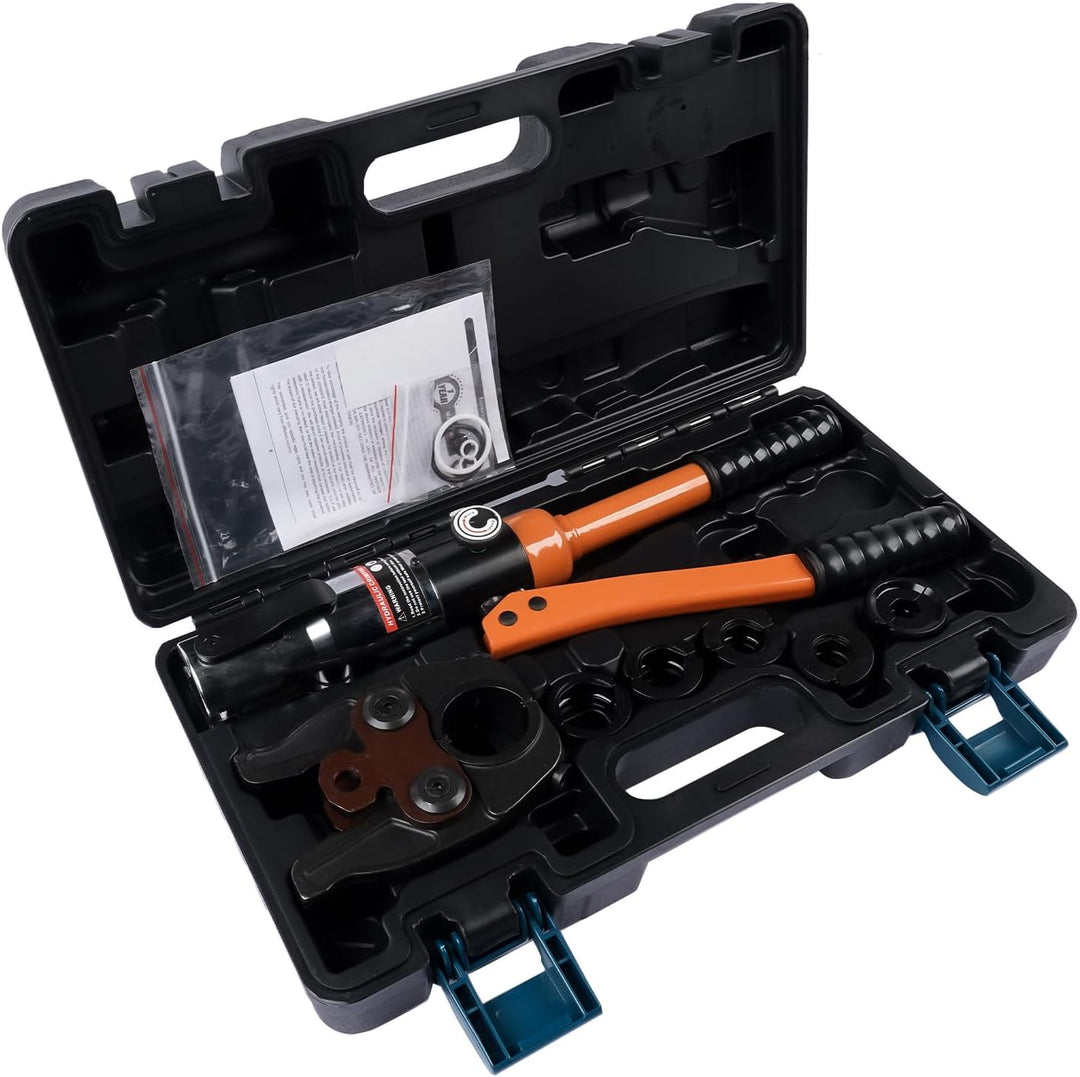 Presswerkzeug V-Kontur Profi Presszange (hydraulisch) 12-15-18-22-28 Set Presswerkzeug mit 360° dreh