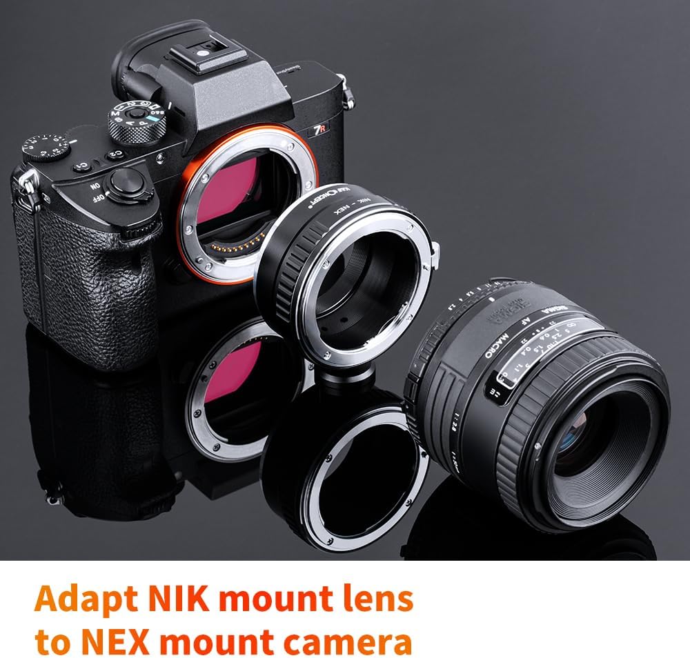 K&F Concept Nikon-NEX Objektiv Adapter Objektiv Adapterringe für Nikon AI AI-S F Objektiv auf Sony E