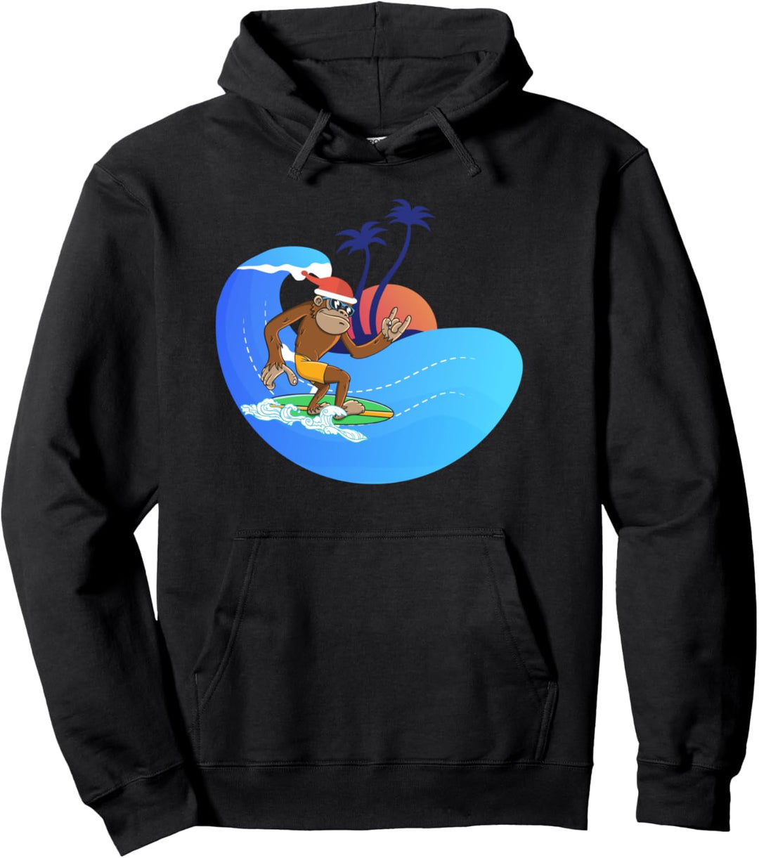 Surfer | Surf-Affe und Surf-Trip Pullover Hoodie