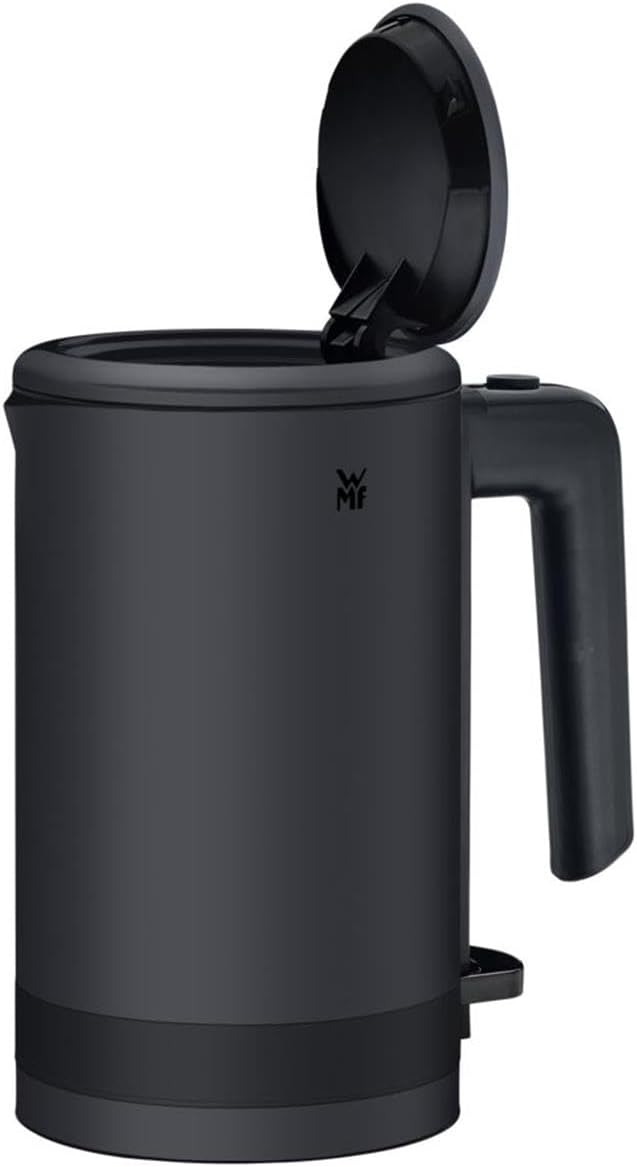 WMF KÜCHENminis Wasserkocher 0,8 Liter, Deep Black Design, 1.800 Watt, Verdecktes Heizelement aus Ed