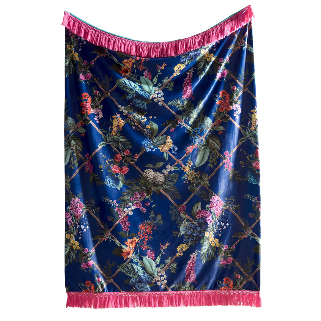 Laurence Llewelyn-Bowen Überwurfdecke mit Blumenmuster (130 x 180 cm), wendbare Designs, botanische