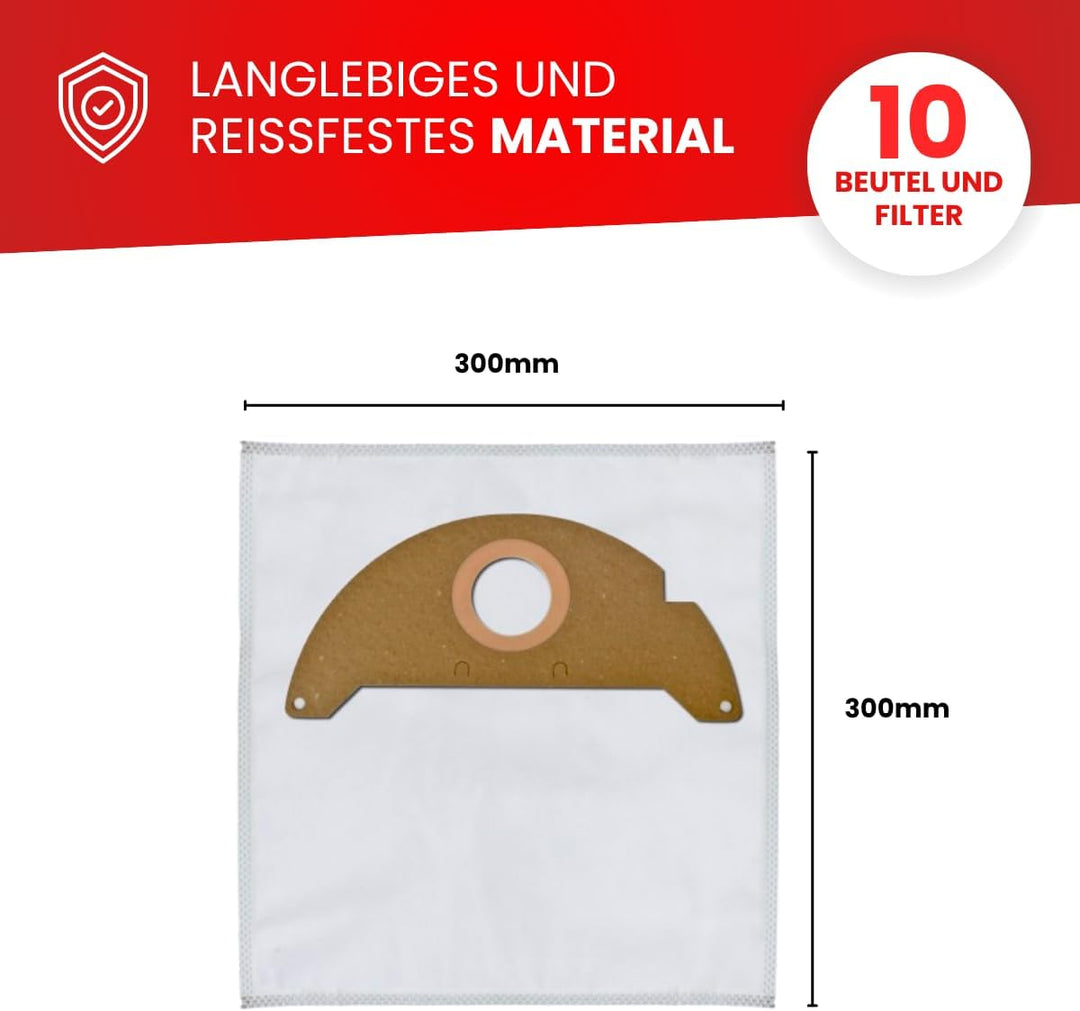 Invest - Staubsaugerbeutel, Filtertüten kompatibel mit Kärcher: A 2003, A 2004, A 2014 CarVac, A 202