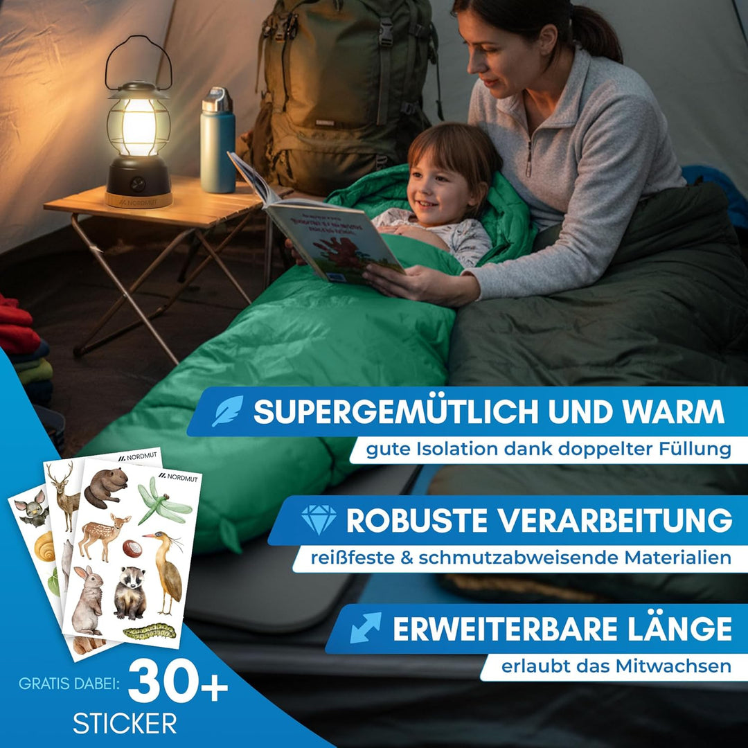 NORDMUT® Schlafsack Kinder mitwachsend für zuverlässigen Kälteschutz – Kinderschlafsack aus schadsto