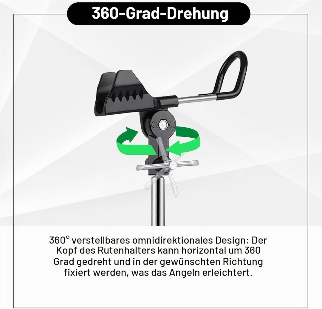 AVCMOTO Rutenhalter, 2 Stück Universal Edelstahl Angelrutenhalter, Angelzubehör 360° Verstellbar Rut