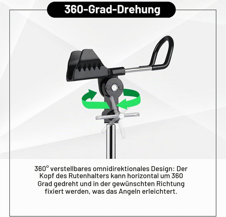 AVCMOTO Rutenhalter, 2 Stück Universal Edelstahl Angelrutenhalter, Angelzubehör 360° Verstellbar Rut