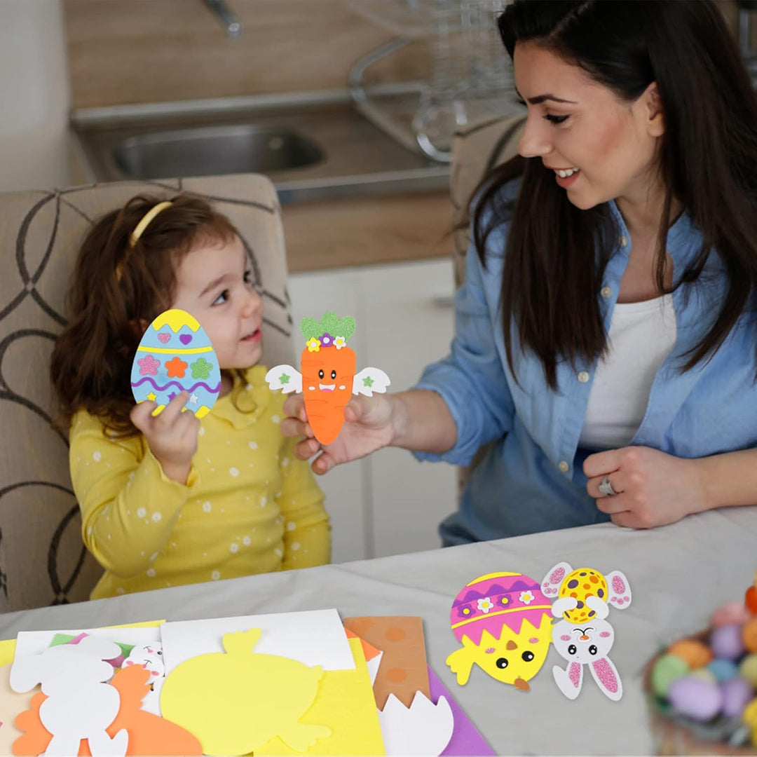 LAMEK 12 Ostern Bastelsets Kinder Kreative Ostern Kunsthandwerk zum Basteln mit Design Hasen Osterei