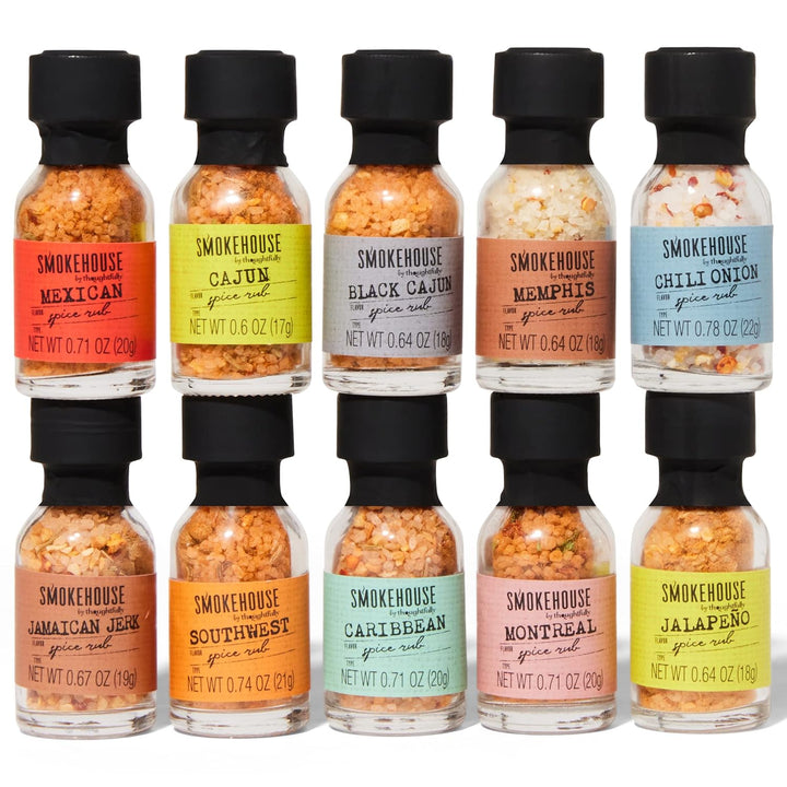 Smokehouse by Thoughfully Gourmet-Grillgewürzset - Mini-Glasflaschen mit veganen & vegetarischen Gri