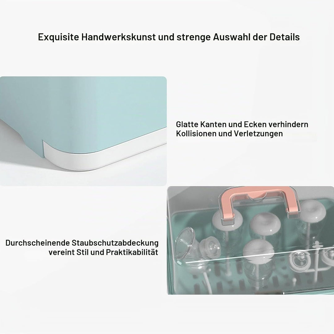 Babyflaschen-Wäscheständer, Aufbewahrungsbox, Organizer mit Staubschutzhülle für das Zuhause von Bab