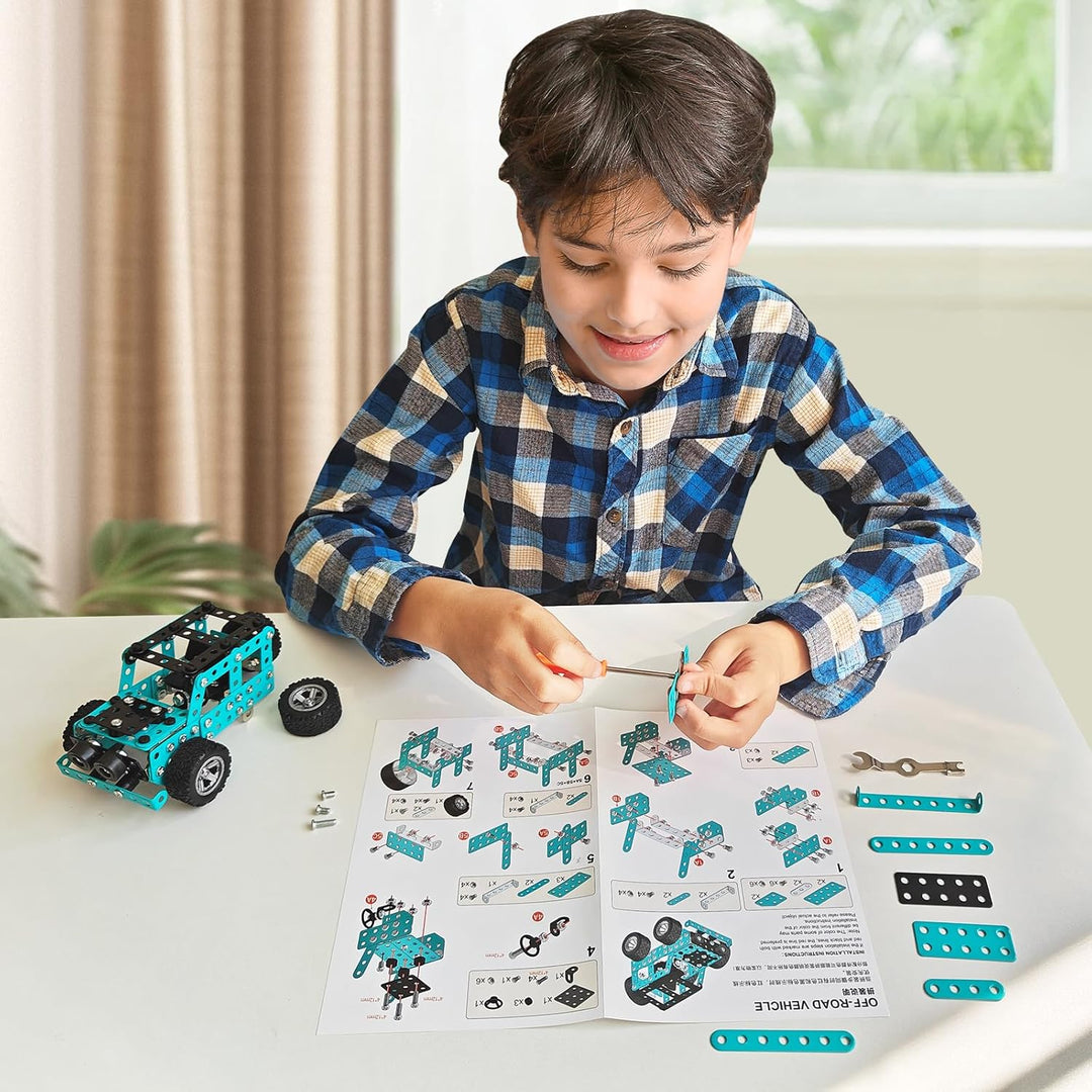Metal Model Kit STEM Projects Jeep Vehicle Build Your own kit for Boys and Girls from 8 Years of Age