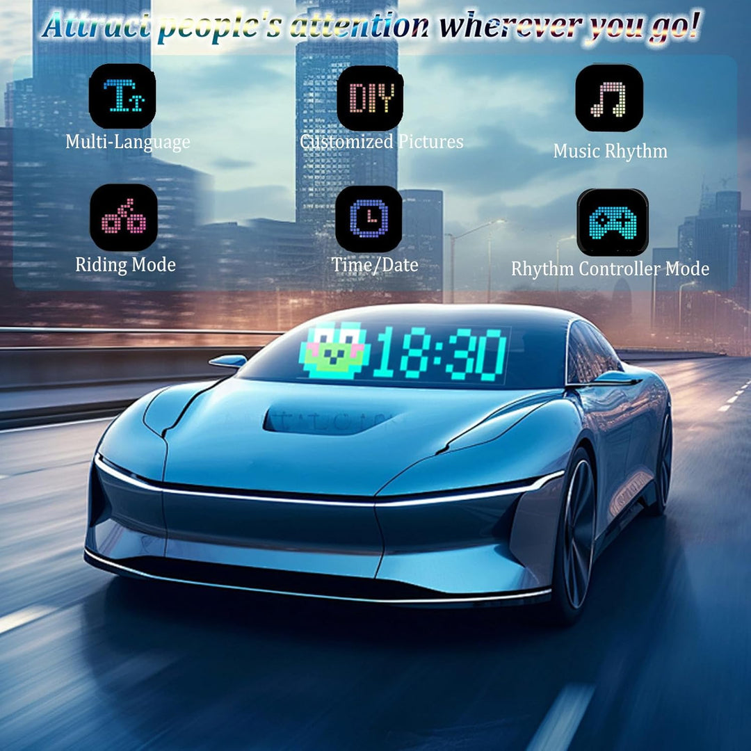 Devil Eyes Light for Cars, 92 * 374mm Programmierbar Laufschrift Led Anzeige mit App-Steuerung, c Au
