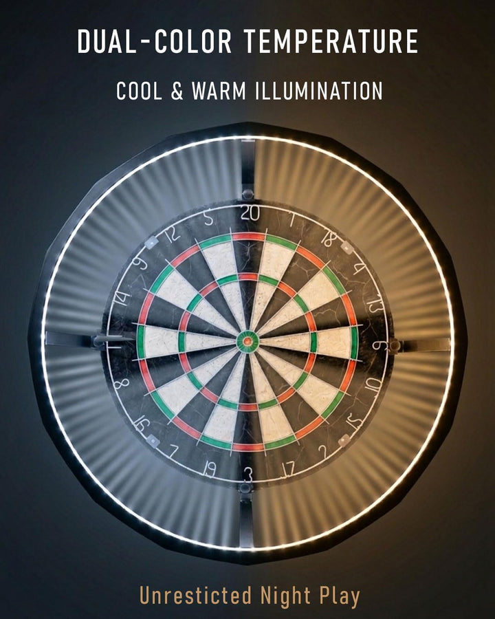 Dartscheibe Beleuchtung– Ultrahell 360° LED Lichtring für Sisal Dartboard – Schattenloser Runddesign
