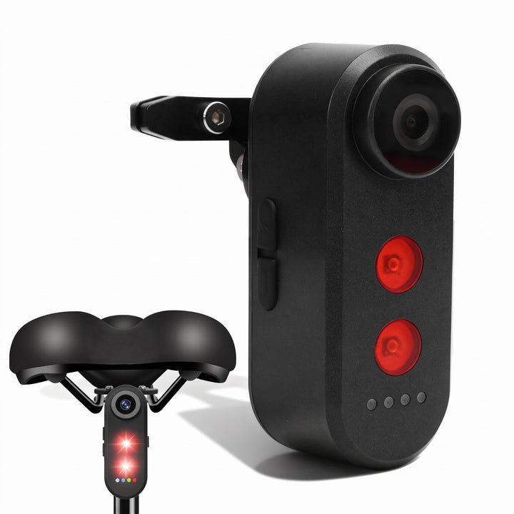 Bike Rückblick Kamera mit Rücklicht, 1080p Fahrradvideocorder mit 5000 mAh wiederaufladbarem Akku fü
