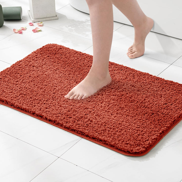 MIULEE Badematte Weiche Badteppich rutschfest Badvorleger Fussmatte Badzimmermatte Bettvorleger Flau