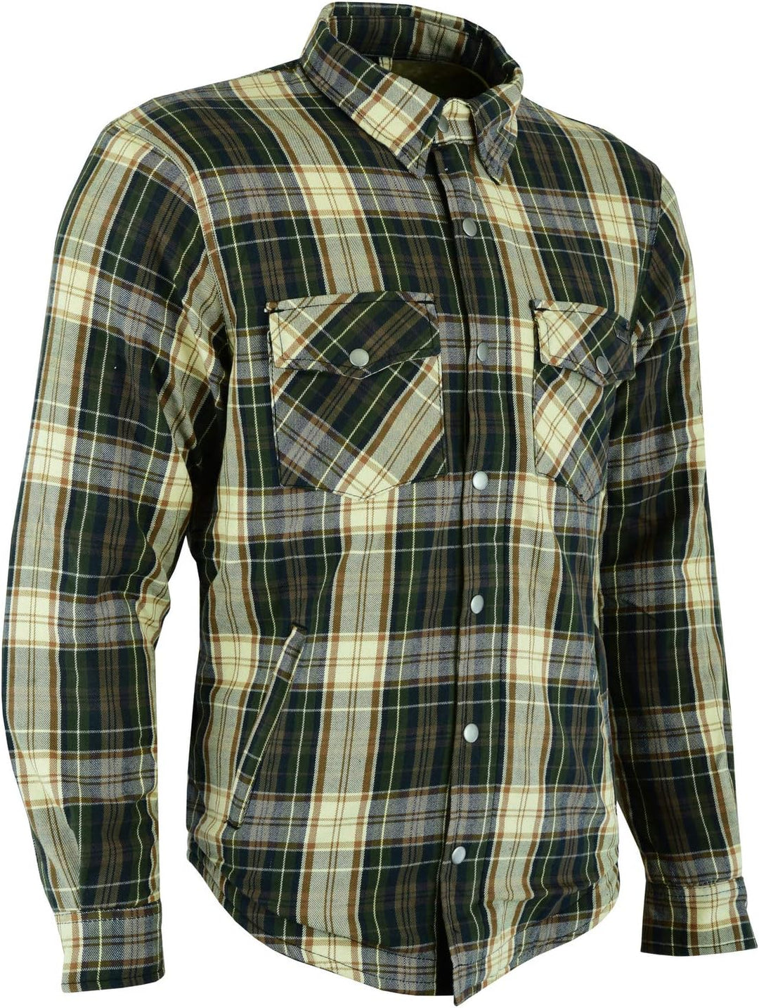 BOSMOTO Herren Lumber Jacket in Grau/Rot/Schwarz kariert 4XL, Braun/Beige 4XL Braun/Beige, 4XL Braun