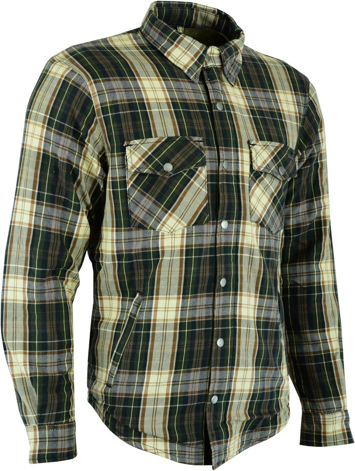 BOSMOTO Herren Lumber Jacket in Grau/Rot/Schwarz kariert 4XL, Braun/Beige 4XL Braun/Beige, 4XL Braun