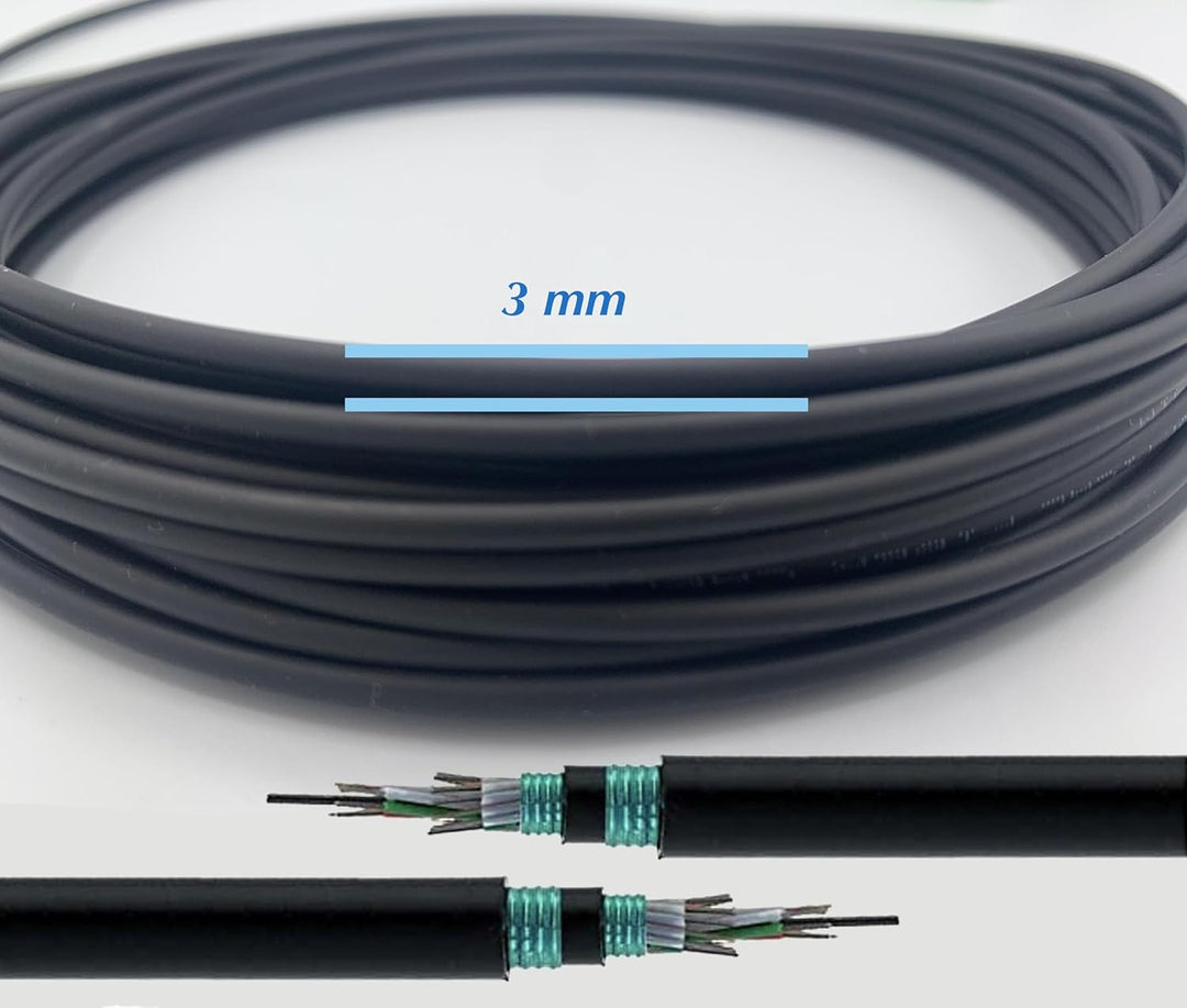 Elfcam® - 50m Geschirmtes Stahl-Lichtwellenleiterkabel SC/APC zu LC/APC,Geeignet für Innen- und Auss