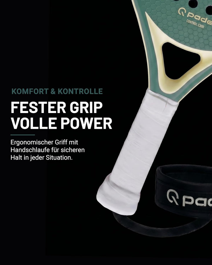 Q Padel C300 Padel Schläger 360g – 3K Carbon Racket für hohe Kontrolle, leichtes Design für Herren &amp;
