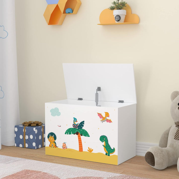 [en.casa] Spielzeugkiste Oleiros mit aufklappbarem Deckel Aufbewahrungsbox für Kinderzimmer Bücher S