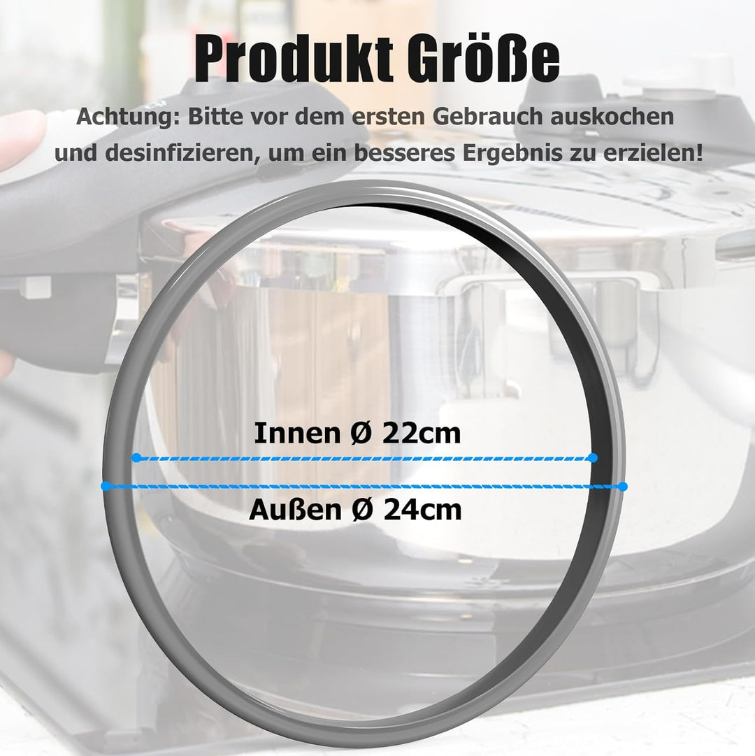 Ancable Schnellkochtopf Dichtungsring 22cm für WMF, 2 Stück Ersatzteil Dichtungsring für WMF und Sil