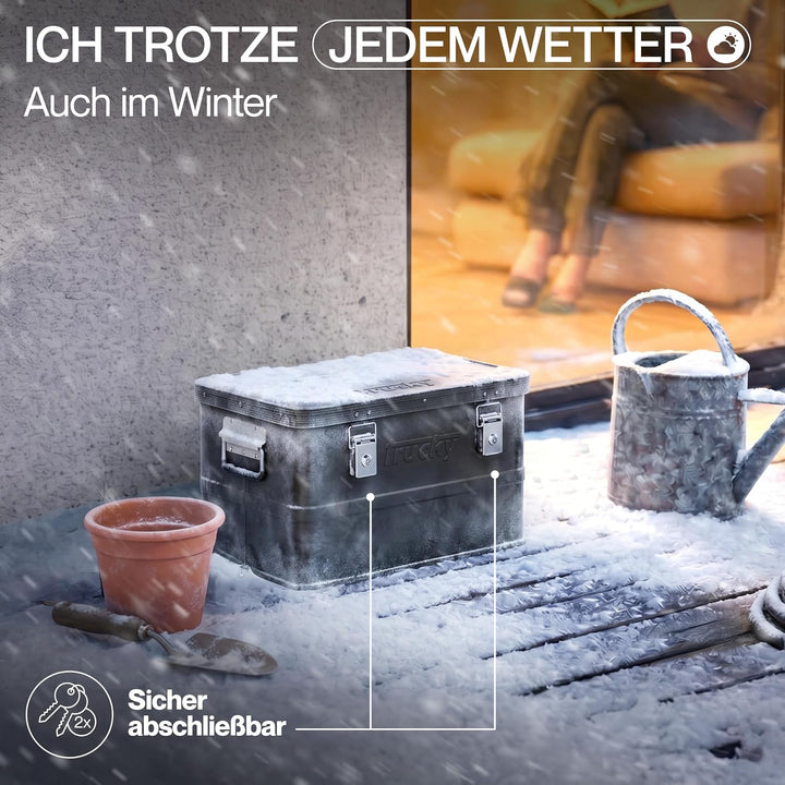 Trucky Aluminium Box mit Deckel Schwarz Alu Kiste Box Alukiste 30 Liter Transportbox Metallbox Alu A
