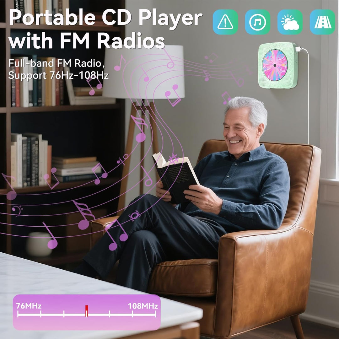 Radio mit CD Player Kinder: Kegaudio Tragbarer CD Players Tragbar mit Bluetooth Lautsprecher Frontan