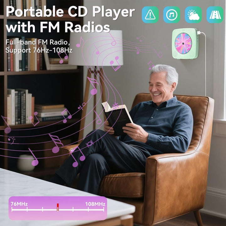Radio mit CD Player Kinder: Kegaudio Tragbarer CD Players Tragbar mit Bluetooth Lautsprecher Frontan