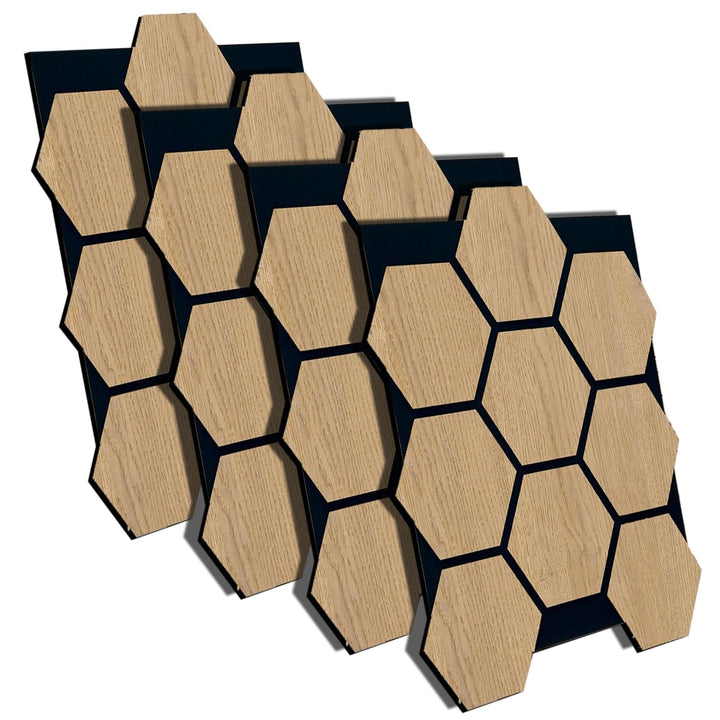 AS Country Stone® Akustikpaneele Holz | 4x Stück - 80cm x 65cm | echtes Holz | Effektive Schalldämmu