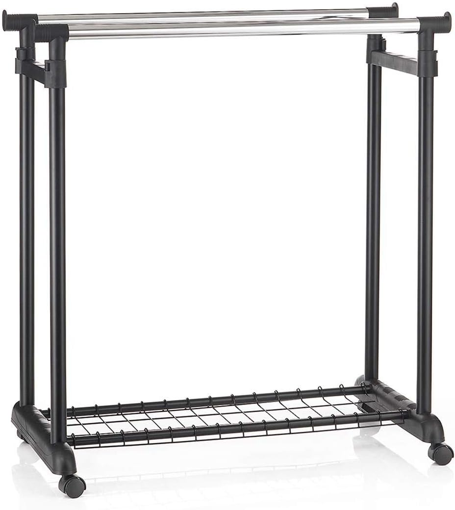 IDIMEX Garderobenwagen Grosso Kleiderständer Rollgarderobe Garderobenständer, mit Schuhablage, 2 Kle