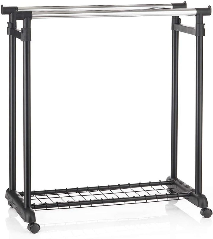 IDIMEX Garderobenwagen Grosso Kleiderständer Rollgarderobe Garderobenständer, mit Schuhablage, 2 Kle