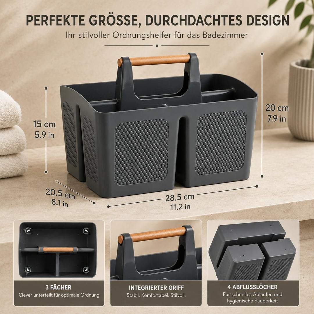 ALINK Portable Dusche Caddy Korb mit Fächern, Kunststoff geteilt Reinigung Caddy Organizer Storage T