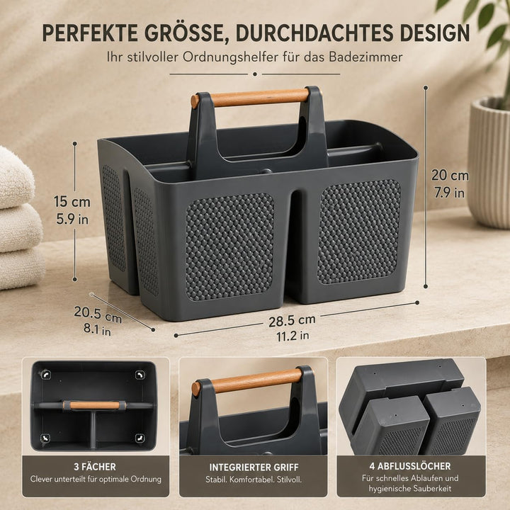 ALINK Portable Dusche Caddy Korb mit Fächern, Kunststoff geteilt Reinigung Caddy Organizer Storage T
