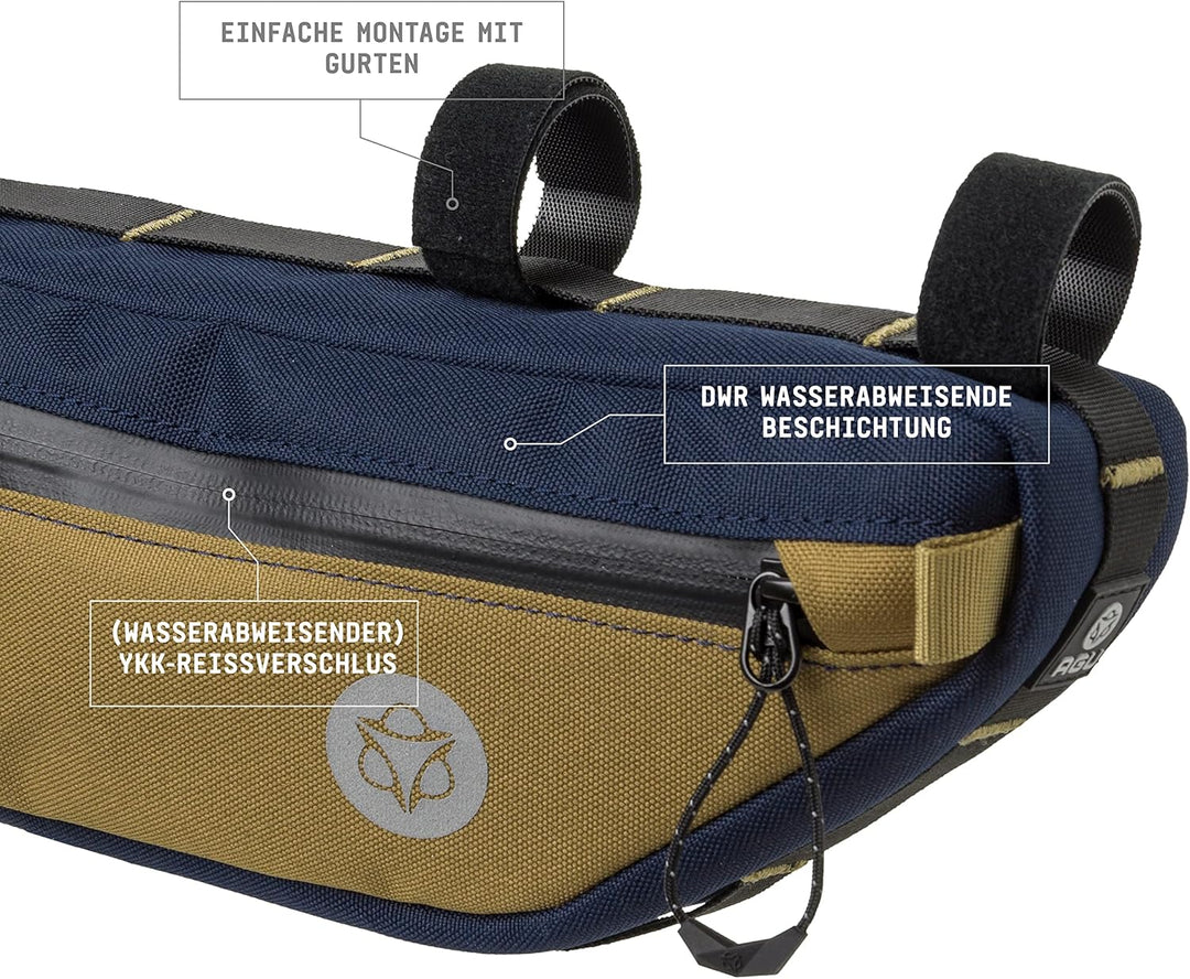 AGU Tube Venture Fahrrad Rahmentasche, Rahmentasche Fahrrad Wasserabweisend, Reflektierend Polyester