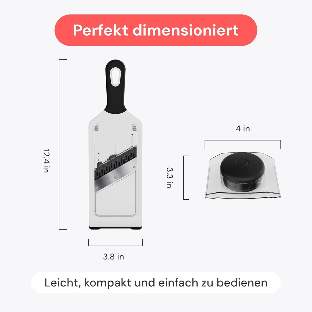 Fullstar 2-in-1 Mandoline Gemüsehobel und Julienneschneider - 4 Verstellbarer Dickeneinstellungen -